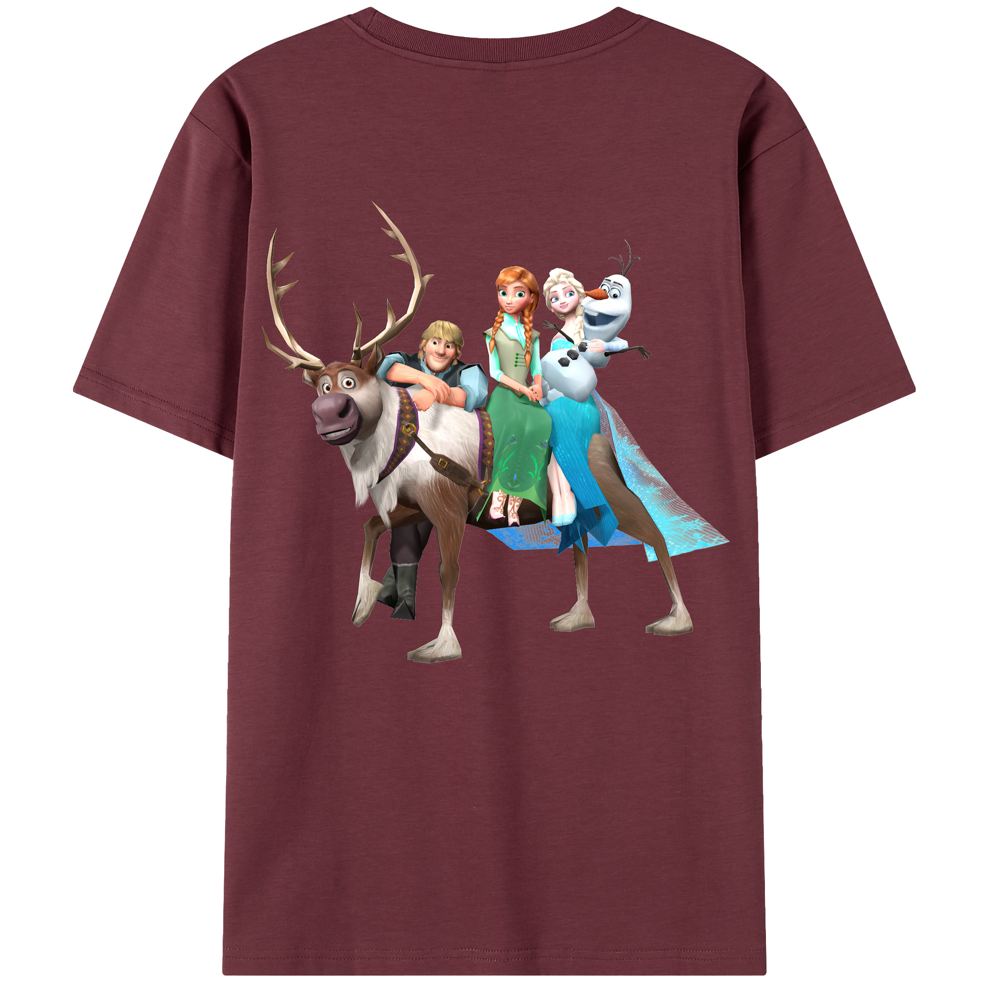 （画像用） アナと雪の女王 アンナ エルサ Frozen Anna Elsa 綿100％半袖Tシャツ（背面プリント）
